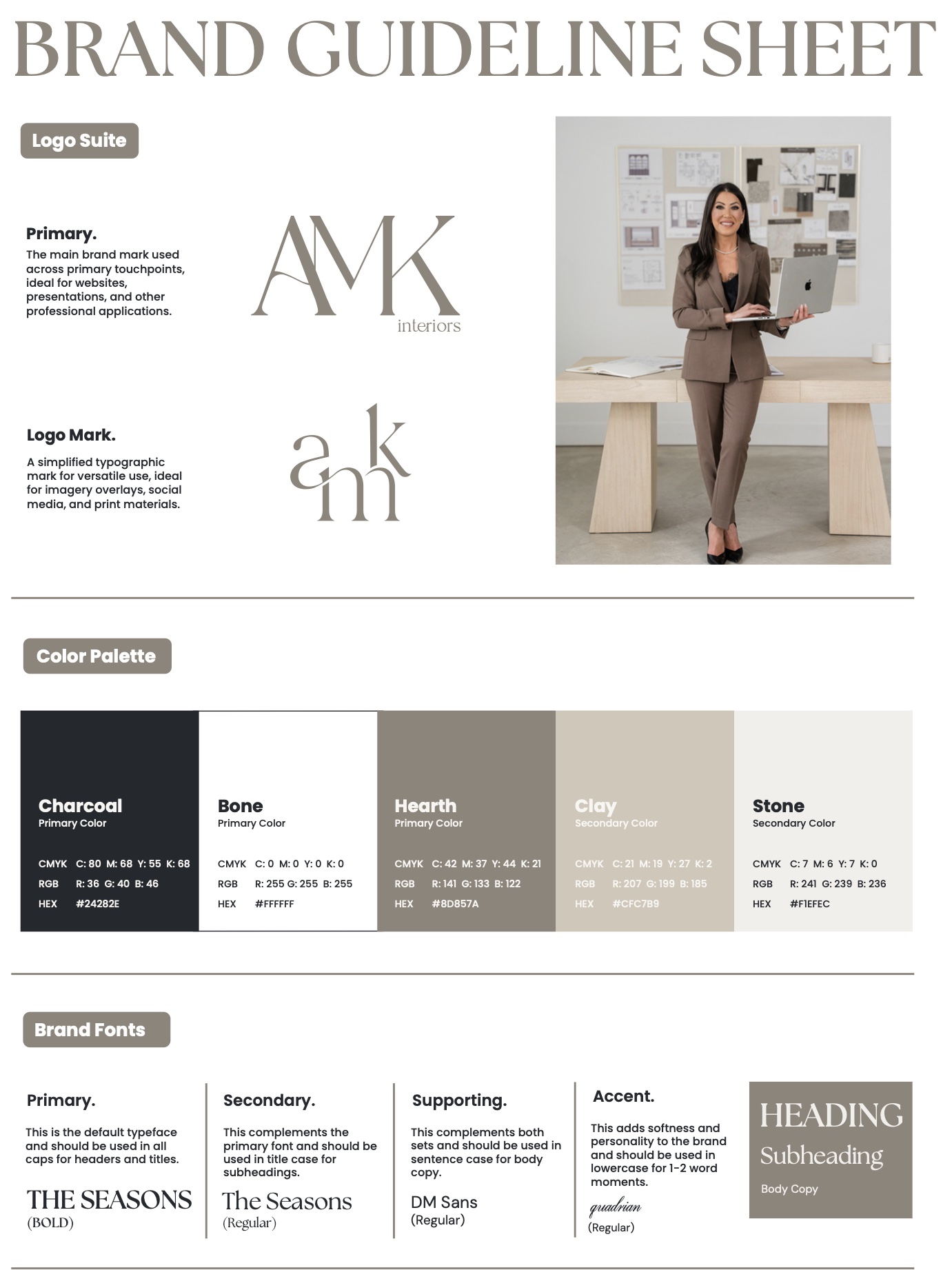 AMK brand guideline sheet